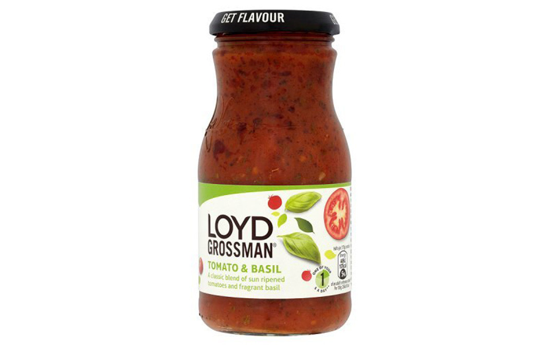 Loyd Grossman Tomato & Basil Pasta Sauce   Glass Jar  350 grams